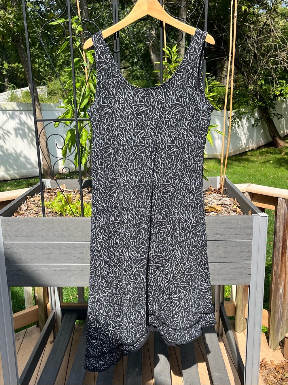 Fresh Produce 100% Cotton Black & White Asymmetrical Hem Tank Dress Sz XXL *Flaw
